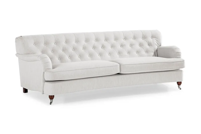 Howard Riviera 3-istuttava Kaareva Kangassohva - Vaaleanharmaa - Huonekalut - Sohva - 3:n istuttava sohva