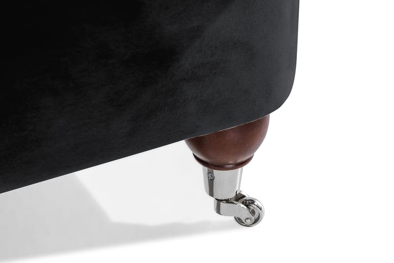 Howard Riviera 3-istuttava Kaareva Samettisohva - Musta - Huonekalut - Sohva - 3:n istuttava sohva