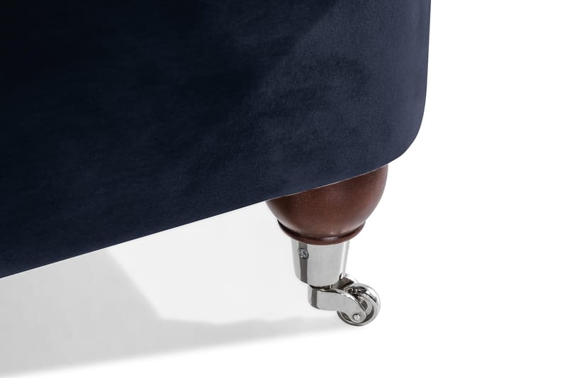 Howard Riviera 3-istuttava Kaareva Samettisohva - Sininen - Huonekalut - Sohva - 3:n istuttava sohva