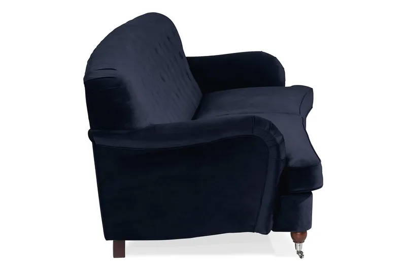 Howard Riviera 3-istuttava Kaareva Samettisohva - Sininen - Huonekalut - Sohva - 3:n istuttava sohva