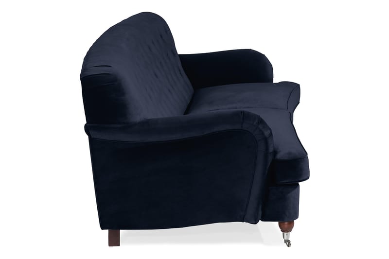 Howard Riviera 3-istuttava Kaareva Samettisohva - Sininen - Huonekalut - Sohva - 3:n istuttava sohva