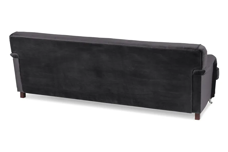 Howard Riviera 3-istuttava Kaareva Samettisohva - Tummanharmaa - Huonekalut - Sohva - 3:n istuttava sohva