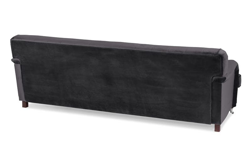 Howard Riviera 3-istuttava Kaareva Samettisohva - Tummanharmaa - Huonekalut - Sohva - 3:n istuttava sohva