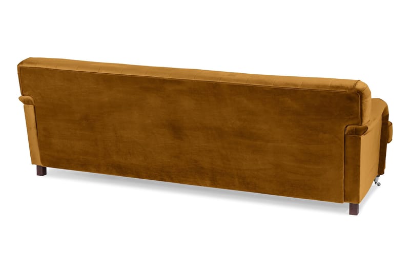 Howard Riviera 3-istuttava Kaareva Samettisohva - Tummankeltainen - Huonekalut - Sohva - 3:n istuttava sohva