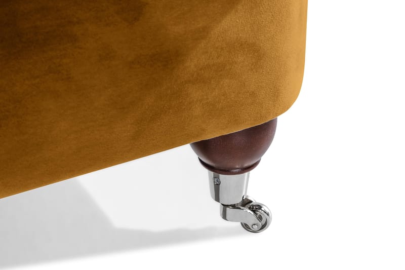 Howard Riviera 3-istuttava Kaareva Samettisohva - Tummankeltainen - Huonekalut - Sohva - 3:n istuttava sohva