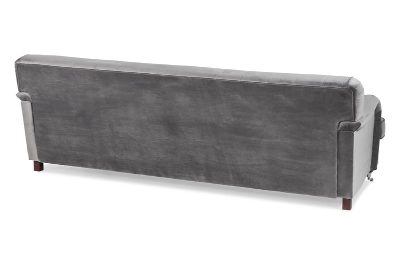 Howard Riviera 3-istuttava Kaareva Samettisohva - Vaaleanharmaa - Huonekalut - Sohva - 3:n istuttava sohva