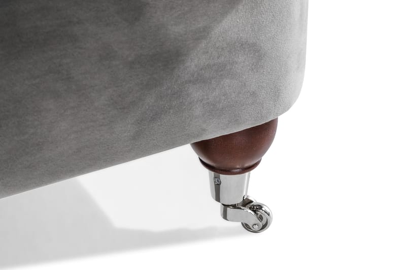 Howard Riviera 3-istuttava Kaareva Samettisohva - Vaaleanharmaa - Huonekalut - Sohva - 3:n istuttava sohva