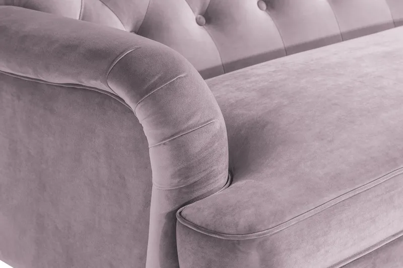 Howard Riviera 3-istuttava Kaareva Samettisohva - Violetti - Huonekalut - Sohva - 3:n istuttava sohva