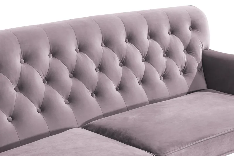 Howard Riviera 3-istuttava Kaareva Samettisohva - Violetti - Huonekalut - Sohva - 3:n istuttava sohva