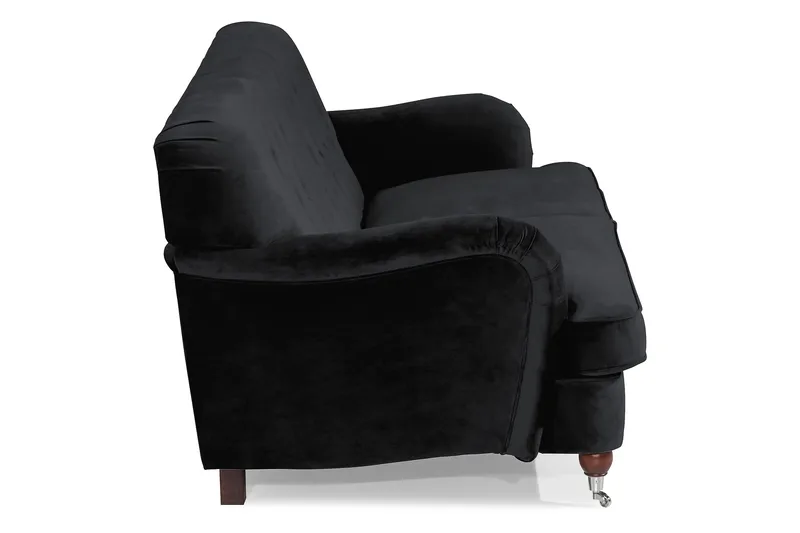 Howard Riviera 3-istuttava Samettisohva - Musta - Huonekalut - Sohva - 3:n istuttava sohva