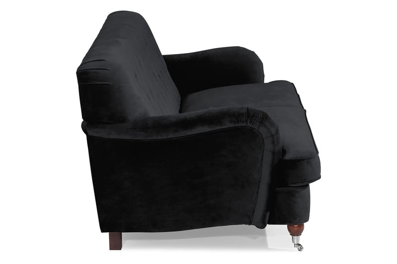 Howard Riviera 3-istuttava Samettisohva - Musta - Huonekalut - Sohva - 3:n istuttava sohva