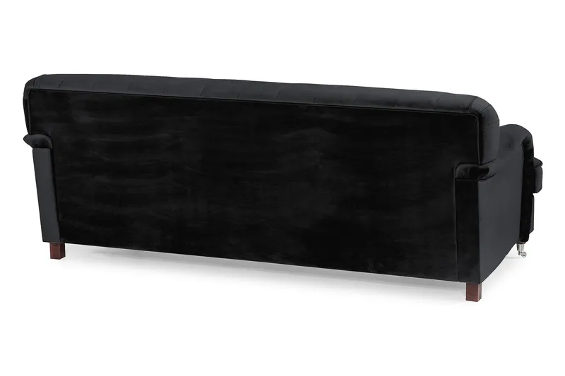 Howard Riviera 3-istuttava Samettisohva - Musta - Huonekalut - Sohva - 3:n istuttava sohva