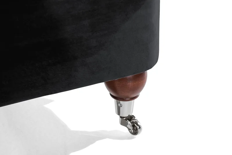 Howard Riviera 3-istuttava Samettisohva - Musta - Huonekalut - Sohva - 3:n istuttava sohva