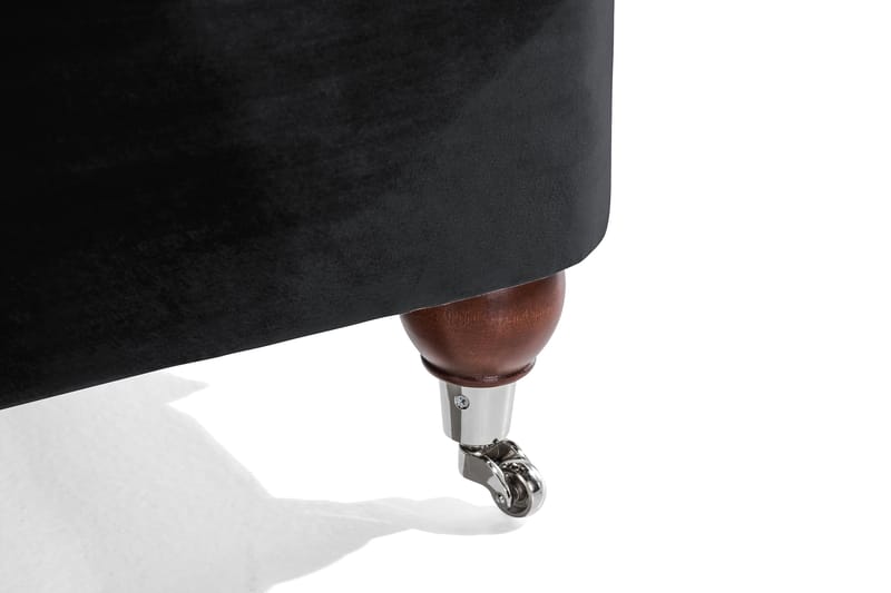 Howard Riviera 3-istuttava Samettisohva - Musta - Huonekalut - Sohva - 3:n istuttava sohva