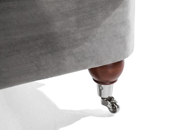 Howard Riviera 3-istuttava Samettisohva - Vaaleanharmaa - Huonekalut - Sohva - 3:n istuttava sohva