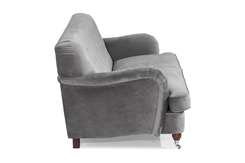 Howard Riviera 3-istuttava Samettisohva - Vaaleanharmaa - Huonekalut - Sohva - 3:n istuttava sohva