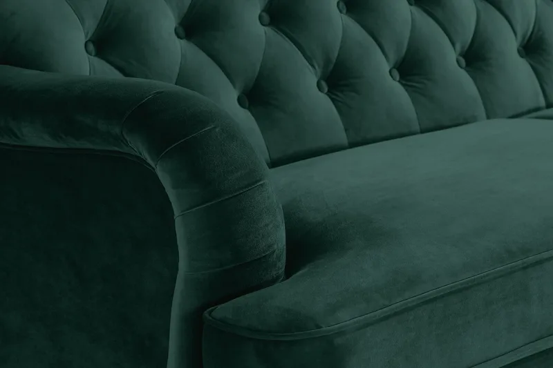 Howard Riviera 3-istuttava Samettisohva - Vihreä - Huonekalut - Sohva - 3:n istuttava sohva