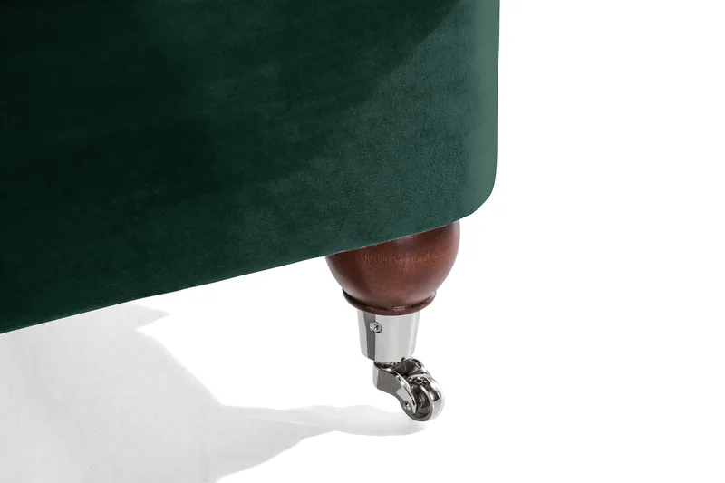 Howard Riviera 3-istuttava Samettisohva - Vihreä - Huonekalut - Sohva - 3:n istuttava sohva