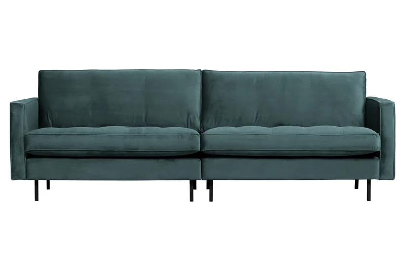 Lissbon 3-istuttava samettisohva 275 cm, Sininen|Vihreä