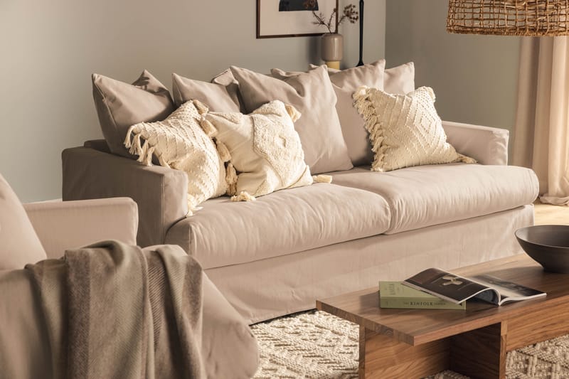 Menard 3-istuttava Kangassohva - Beige - Huonekalut - Sohva - 3:n istuttava sohva