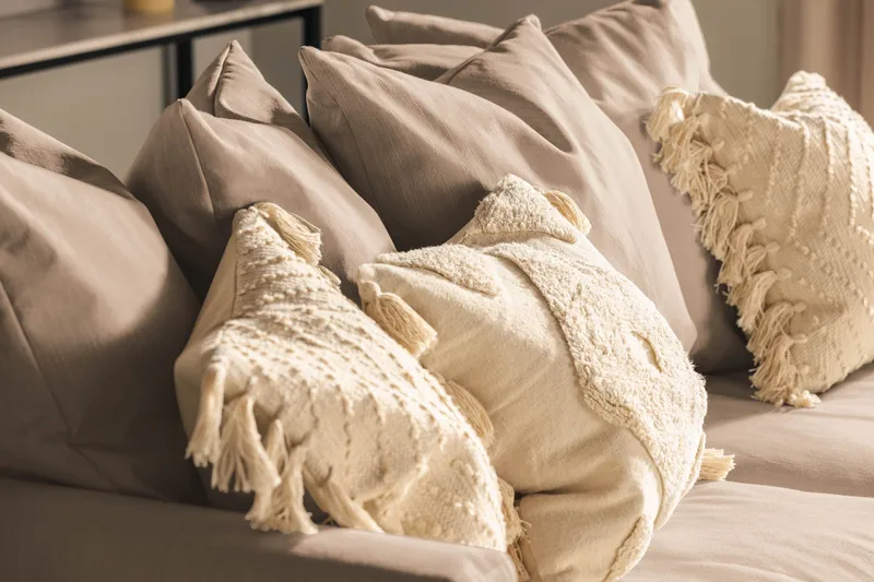 Menard 3-istuttava Syvä Kangassohva - Beige - Huonekalut - Sohva - 3:n istuttava sohva