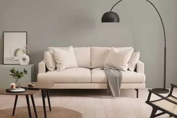 Menard 3-istuttava Syvä Kangassohva - Beige - Huonekalut - Sohva - 3:n istuttava sohva
