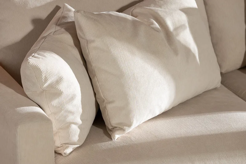 Menard 3-istuttava Syvä Manchestersohva - Beige - Huonekalut - Sohva - 3:n istuttava sohva