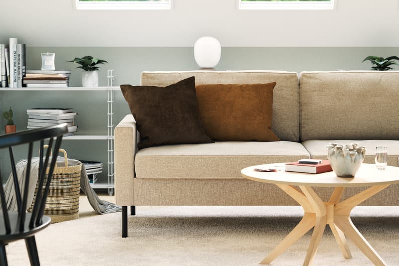 Nevada 3-istuttava Small Kangassohva 198 cm leveä - Beige - Huonekalut - Sohva - 3:n istuttava sohva