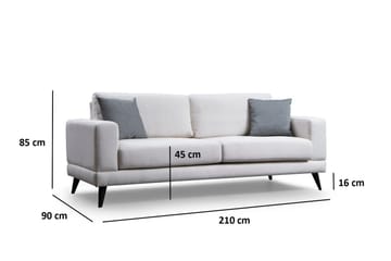 Selder levitettävä syvä vuodesohva kangasta - Beige - Huonekalut - Sohva - Vuodesohva - 3 istuttava vuodesohva