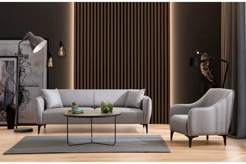 Sohva 3:n ist Wangaratta - Harmaa - Huonekalut - Sohva - 3:n istuttava sohva