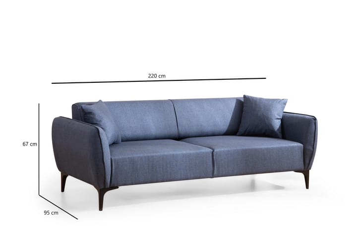 Sohva 3:n ist Wangaratta - Sininen - 3:n istuttava sohva - Sohva