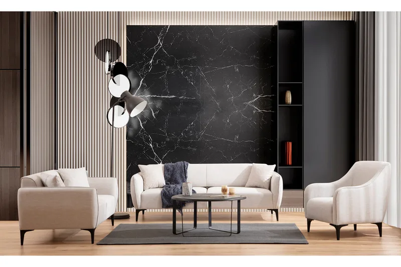 Sohva 3:n ist Wangaratta - Valkoinen - Huonekalut - Sohva - 3:n istuttava sohva