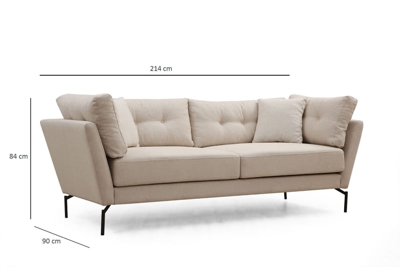 Sohva 3:n ist Yass - Beige - Huonekalut - Sohva - 3:n istuttava sohva