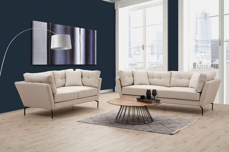 Sohva 3:n ist Yass - Beige - Huonekalut - Sohva - 3:n istuttava sohva