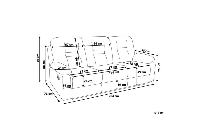 Sohva Bergen 3:n ist - Huonekalut - Sohva - 3:n istuttava sohva