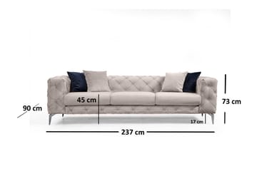 Sohva Canunda 3:n ist - Beige - Huonekalut - Sohva - 3:n istuttava sohva