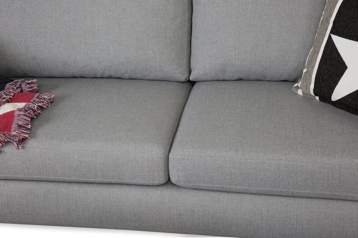 Sohva Hudson 3:n ist - Vaaleanharmaa/Musta - 3:n istuttava sohva - Sohva