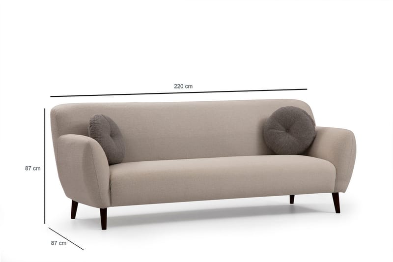 Sohva Kellett 3:n ist - Beige - Huonekalut - Sohva - 3:n istuttava sohva