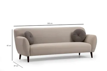 Sohva Kellett 3:n ist - Beige - Huonekalut - Sohva - 3:n istuttava sohva