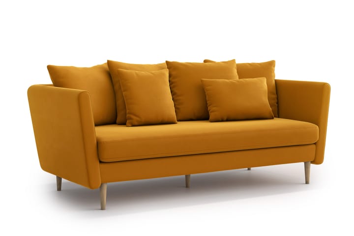 Sohva Malanie 3:n ist - Keltainen - 3:n istuttava sohva - Sohva