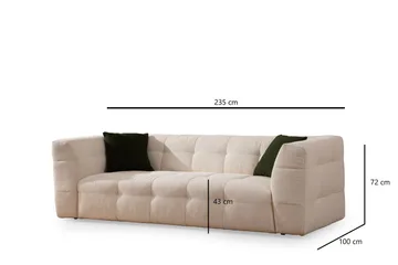 Sohva Manato 3:n ist - Beige - Huonekalut - Sohva - 3:n istuttava sohva