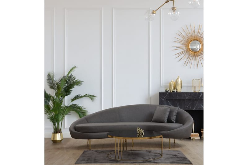 Sohva Redcliffe 3:n ist Kaareva - Tummanharmaa - Huonekalut - Sohva - 3:n istuttava sohva