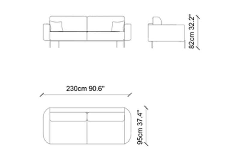 Sohva Tautoro 3:n ist - Roosa - Huonekalut - Sohva - 3:n istuttava sohva