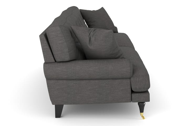 Sohva Webber 3:n ist - Tummanharmaa Messinki - 3:n istuttava sohva - Howard-sohvat