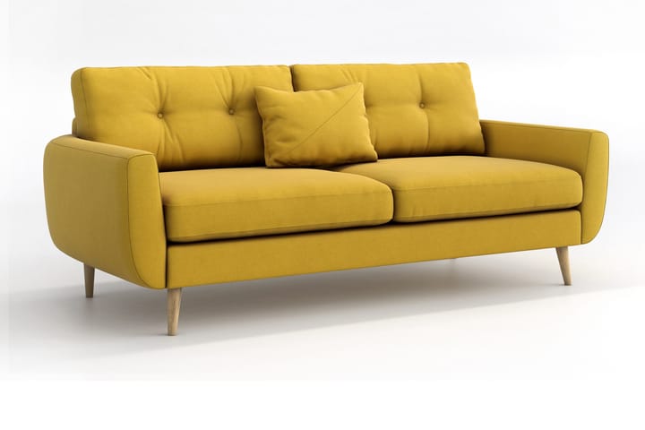 Sohva Yordan 3:n ist - Keltainen - 3:n istuttava sohva - Sohva