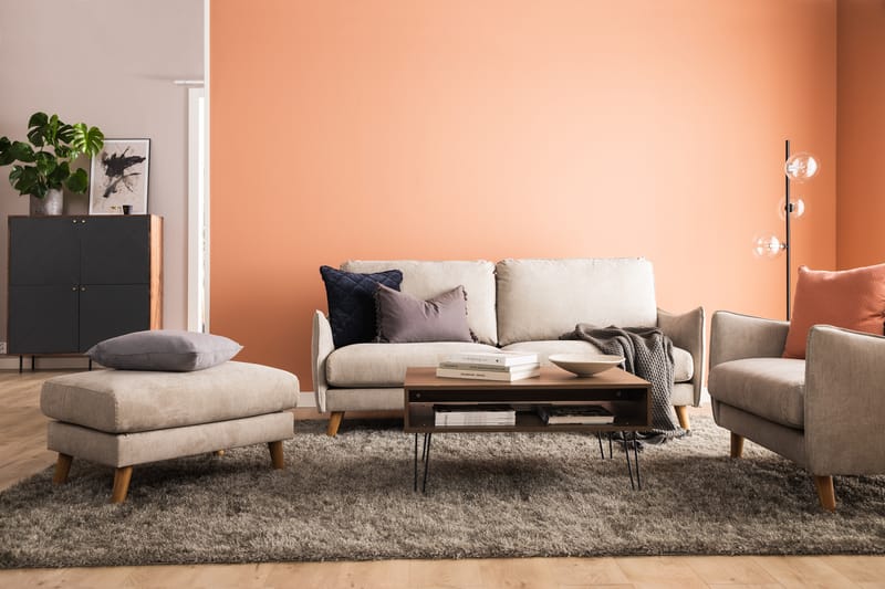 Trend Lyx 3-istuttava Kangassohva - Beige - Huonekalut - Sohva - 3:n istuttava sohva