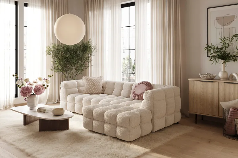 4-istuttava Sohva Elise divaanilla Oikea - Beige - Huonekalut - Sohva - Divaanisohva