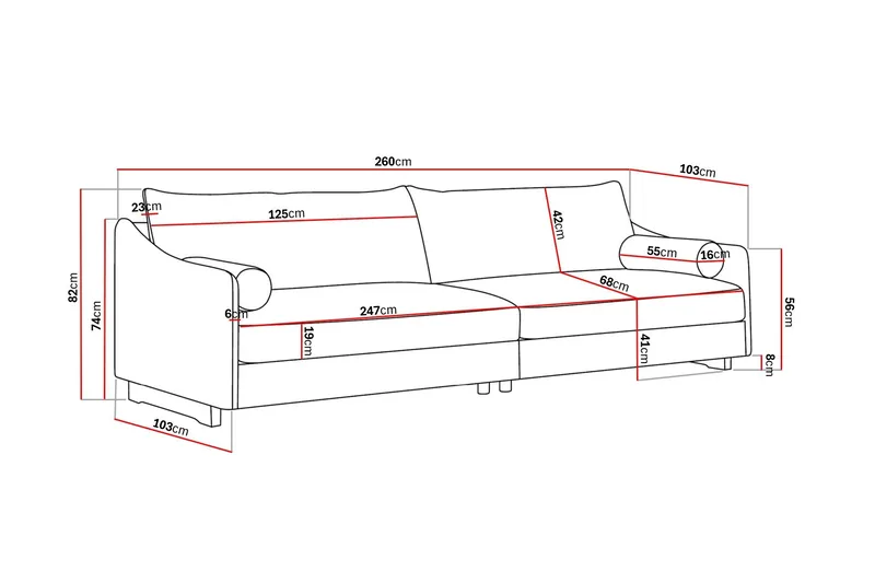 4-sits Soffa Scandinavian Choice Bluvel 48 - Huonekalut - Sohva - 4:n istuttava sohva