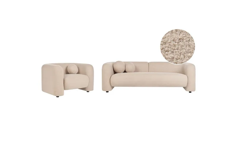 4-sits Soffgrupp Beliani Leiren Beige Beige, undefined