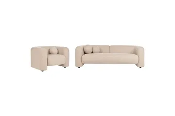 4-sits Soffgrupp Beliani Leiren Beige Beige - Huonekalut - Sohva - Sohvaryhmä